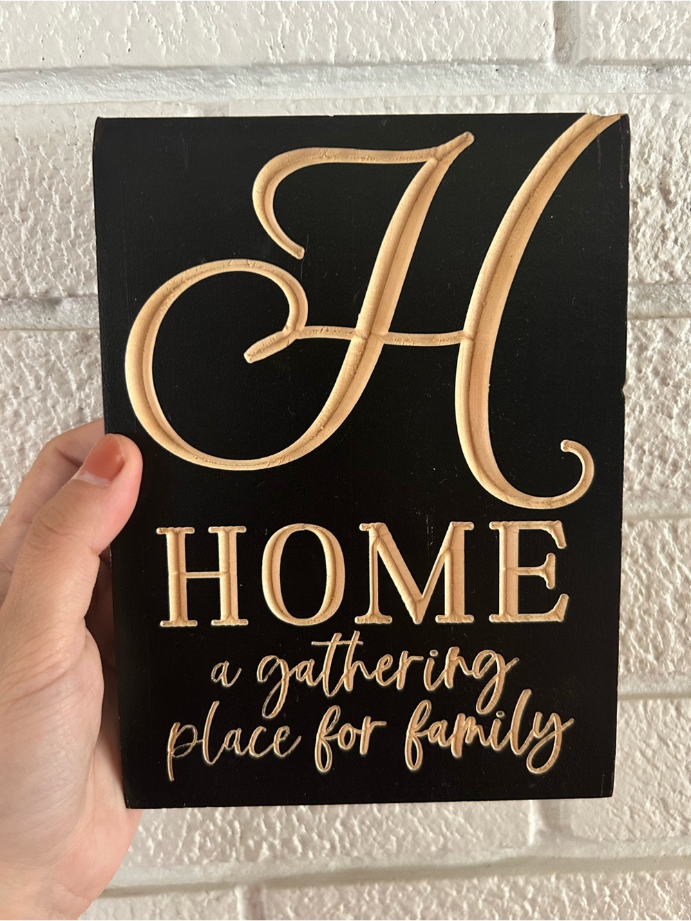 Hand Carved Wooden Home Decor Plaque